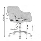 Modern Adjustable Height 360 Revolving Home Office Chair With Metal Legs And Universal Wheel For Indoor - Furniture Home Direct