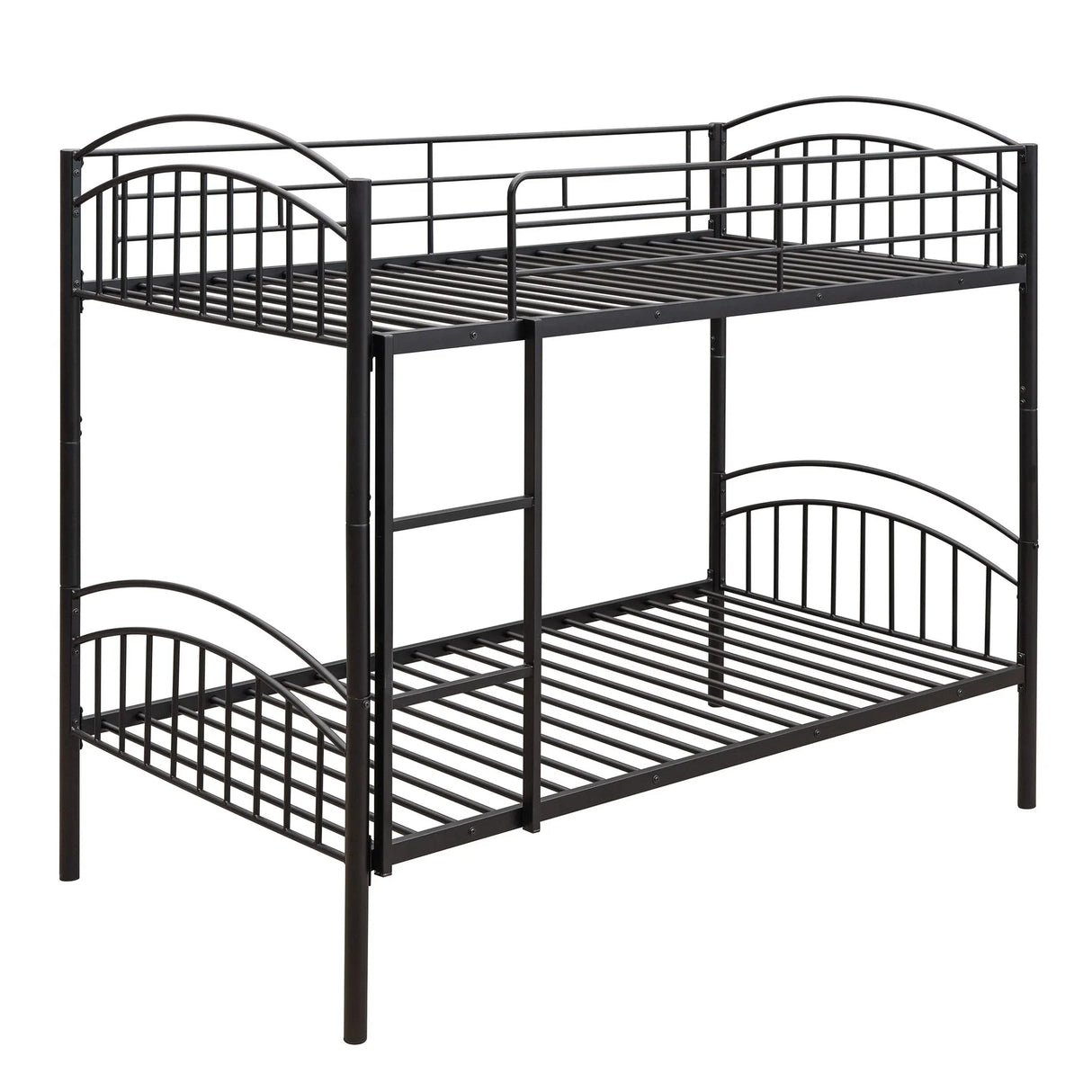Twin Over Twin Bunk Bed, Divided Into Two Beds - Black - Furniture Home Direct