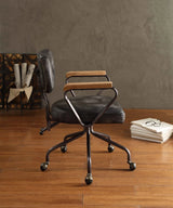 Hallie - Top Grain Leather Office Chair - Vintage Black - Furniture Home Direct