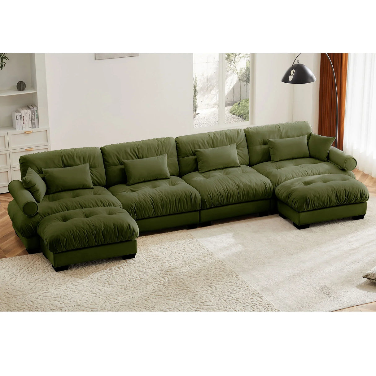Super Comfort Oversized Modular Sectional Sofa With Movable Ottoman - Furniture Home Direct
