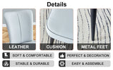 Dining Chairs Modern PU Upholstered Black Metal Legs Gray - Furniture Home Direct