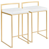 Fuji - Contemporary / Glam Design Counter Stool (Set of 2) - Furniture Home Direct