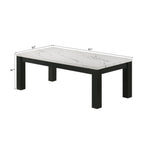 Modern 3 Piece Living Room Table Set With Faux Marble Top Wooden - Black / White - Furniture Home Direct