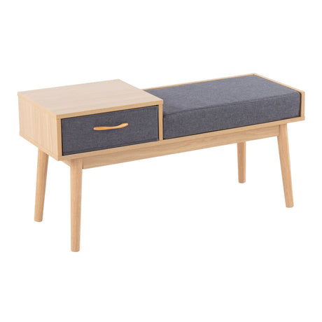 Telephone Contemporary Bench With Pull Out Drawer - Furniture Home Direct