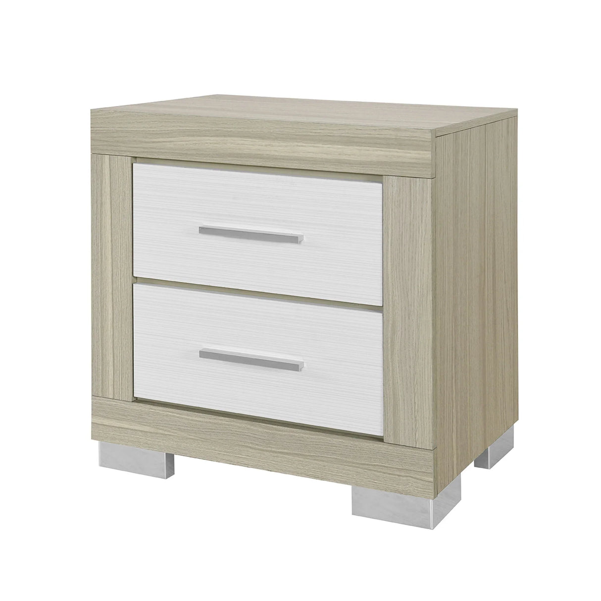 Elsa - 2 Toned Nightstand With Bar Handle And Spacious Drawers - Furniture Home Direct