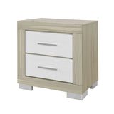Elsa - 2 Toned Nightstand With Bar Handle And Spacious Drawers - Furniture Home Direct