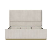 King Bed Corduroy Upholstered Storage Ottoman Light Grey - Furniture Home Direct