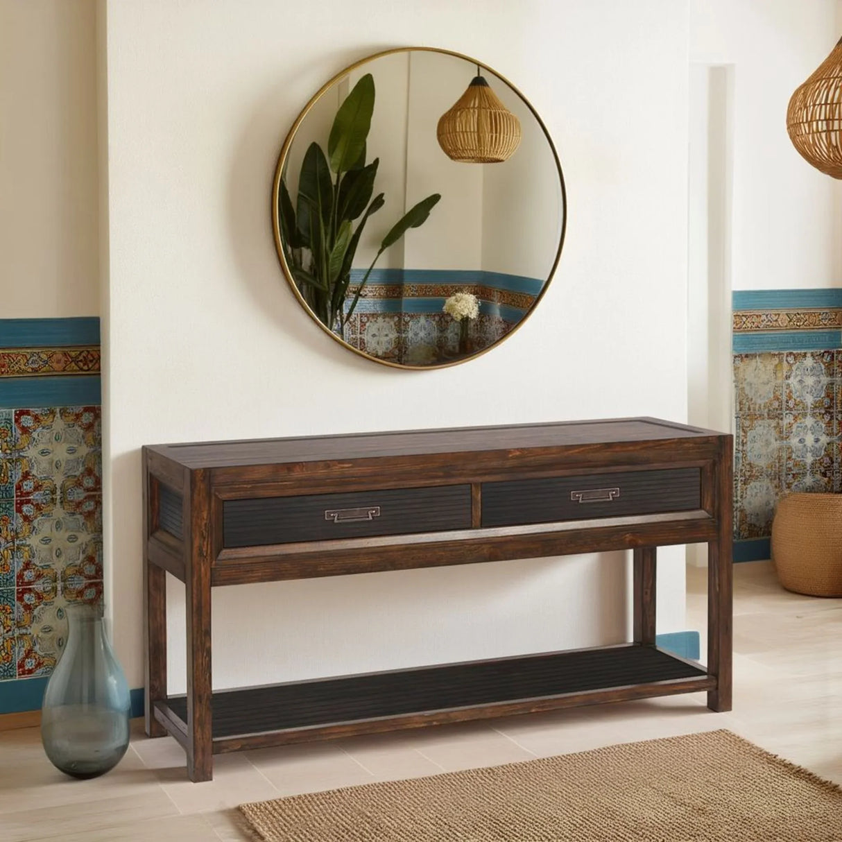 Branson - 2 Drawer Console Table - Brown - Furniture Home Direct