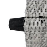 Outdoor Rattan Sectional With 2 Extendable Side Tables and Washable Covers - Furniture Home Direct