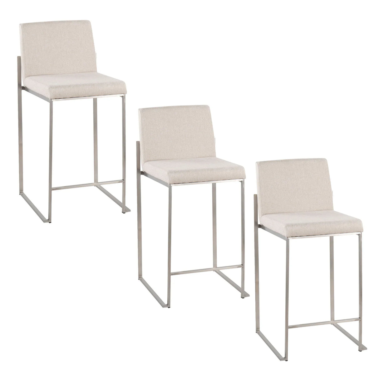 Fuji - Contemporary High Back Counter Stool, Functional Design - Furniture Home Direct