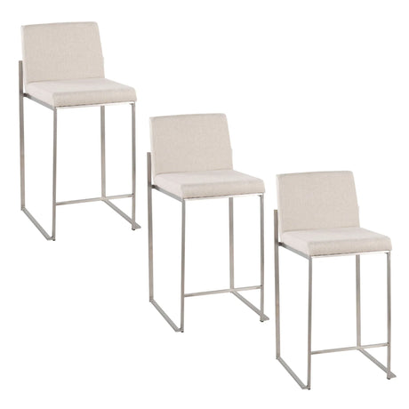 Fuji - Contemporary High Back Counter Stool, Functional Design - Furniture Home Direct