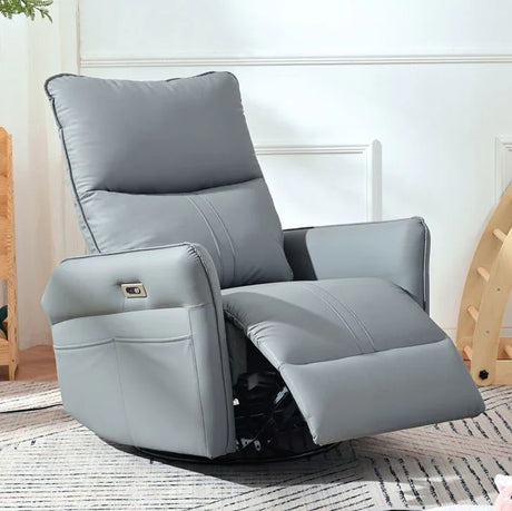 270° Power Swivel Rocker Glider Recliner Chair With USB Ports - Furniture Home Direct