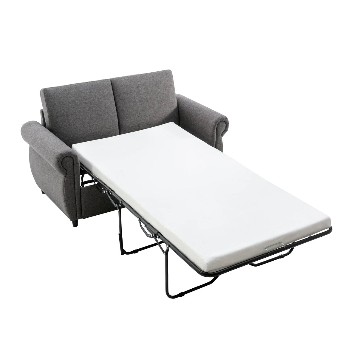 Sleeper Sofa With Twin Size Memory Mattress With Two USB Ports - Gray - Furniture Home Direct