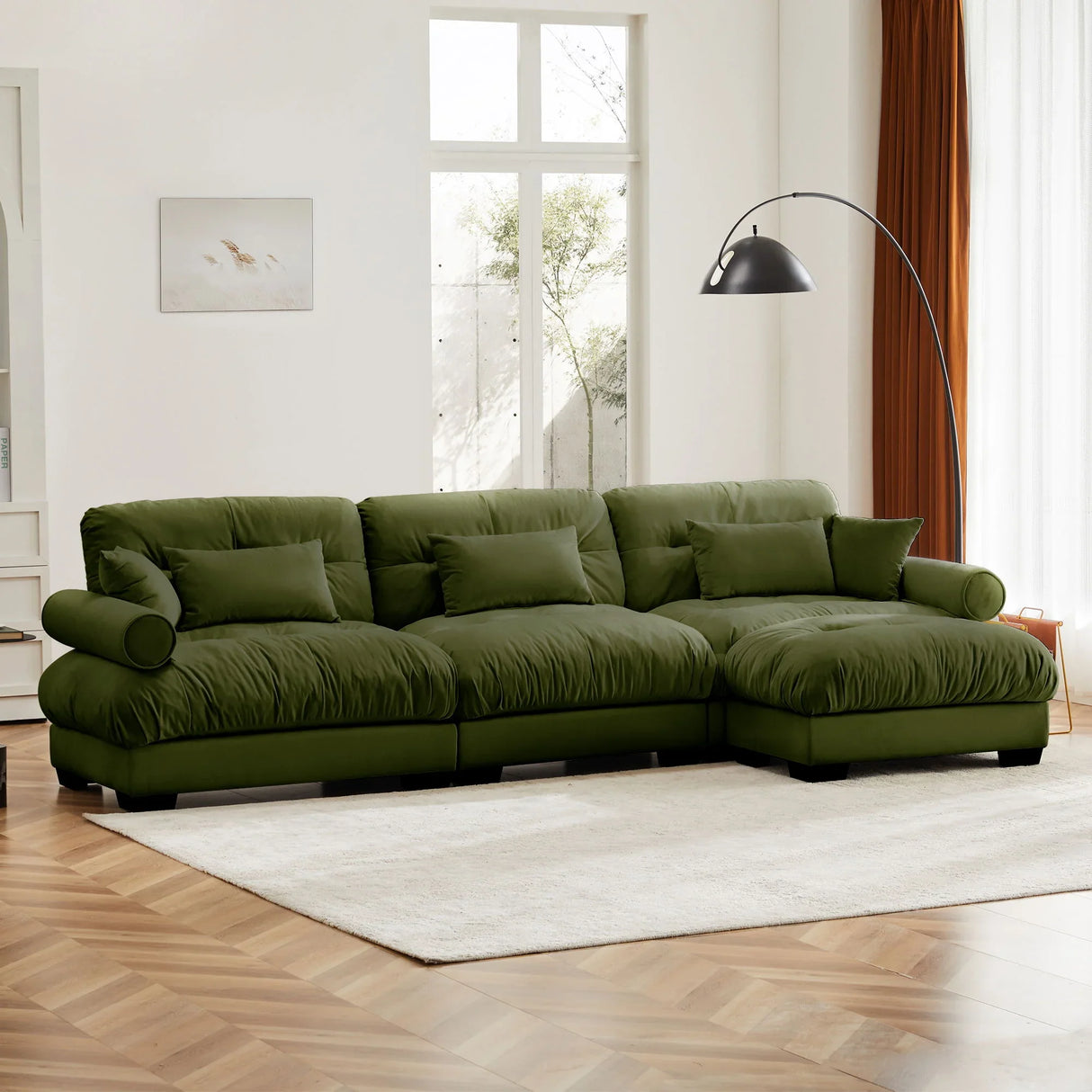 Super Comfort Oversized Modular Sectional Sofa With Movable Ottoman - Furniture Home Direct