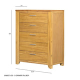 5 Drawer Dresser - Natural Wood / Brown - Furniture Home Direct