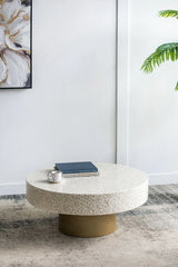 Unique Capiz Coffee Table & Pedestal Base - Furniture Home Direct