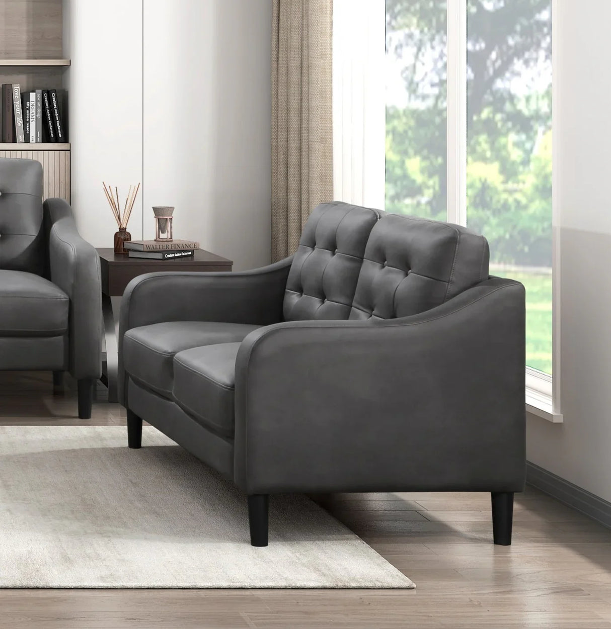 3pc Living Room Set Including Sofa, Love seat and Chair - Gray - Furniture Home Direct