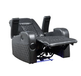 Alair - Leather Aire Power Motion Recliner With Bluetooth, Wireless Charger Cupholder - Dark Gray - Furniture Home Direct