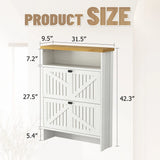 4 Layer Folding Shoe Cabinet With Metal Rounded Corners Convenient Shoe Storage - White - Furniture Home Direct