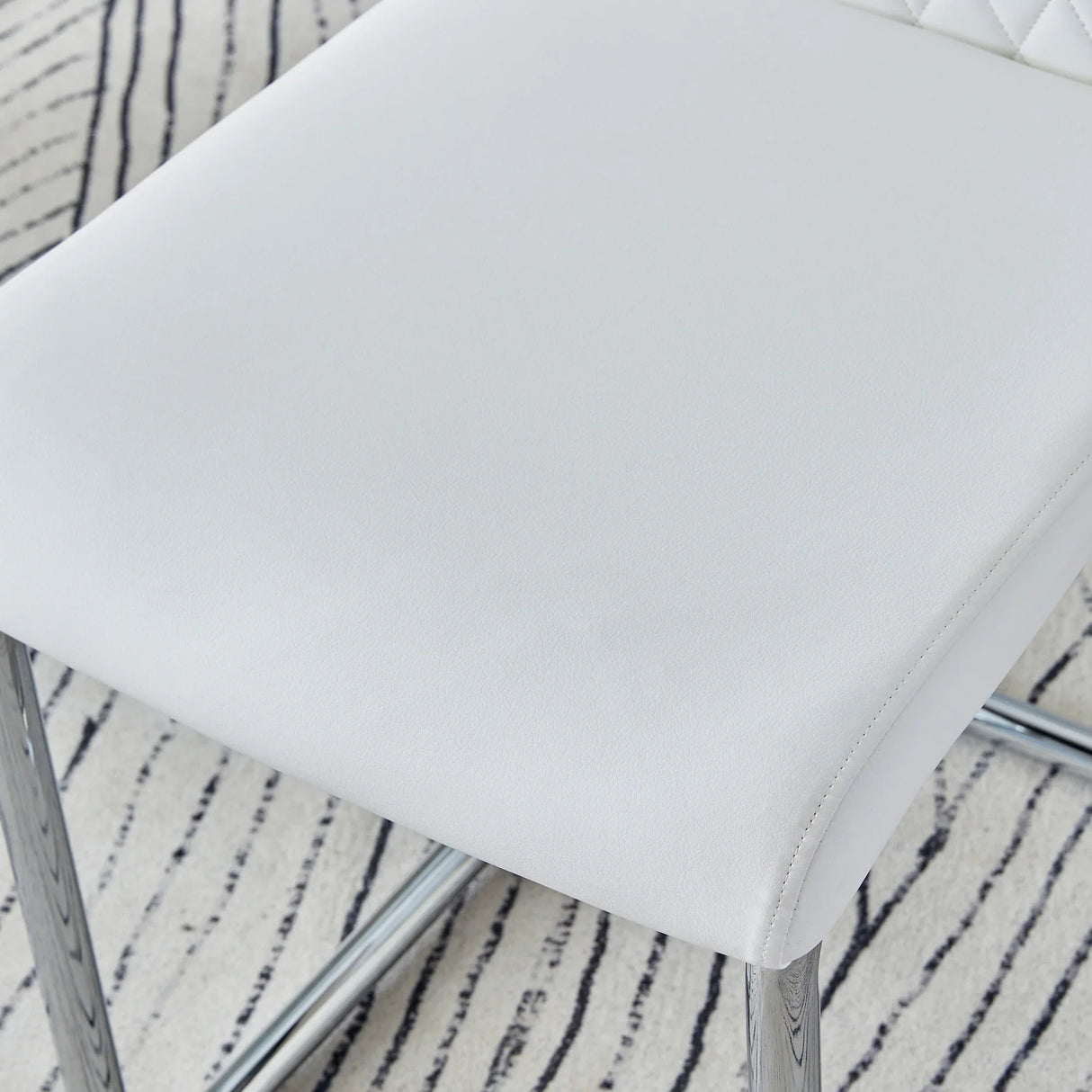 Dining Set 7 Piece Marble Top Table And Chairs White - Furniture Home Direct