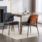 Dining Chairs (Set of 2) Mid-Century Modern Retro Faux Leather Chair With Walnut Bentwood Back Upholstered Seat Metal Legs Adjustable Foot For Kitchen Dining Room Chairs - Furniture Home Direct