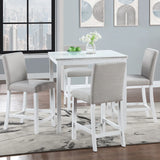 5 Piece Counter Height Table Set, Square Table And 4 Upholstered Chairs - Furniture Home Direct