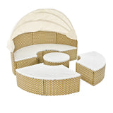 Outdoor Daybed With Retractable Canopy Cushions Beige - Furniture Home Direct