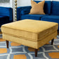 Amber - Square Upholstered Ottoman Linen - Furniture Home Direct