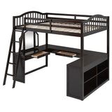 Loft Bed With Drawers, Cabinet, Shelves With Desk - Furniture Home Direct