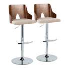 Ariana - Mid Century Modern Adjustable Barstool Stool With Swivel With Rounded T Footrest (Set of 2) - Furniture Home Direct