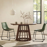Round Dining Table With Pedestal Base - Brown - Furniture Home Direct