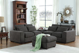 Tatman - Linen Blend Sectional With 2 Ottomans - Dark Gray - Furniture Home Direct