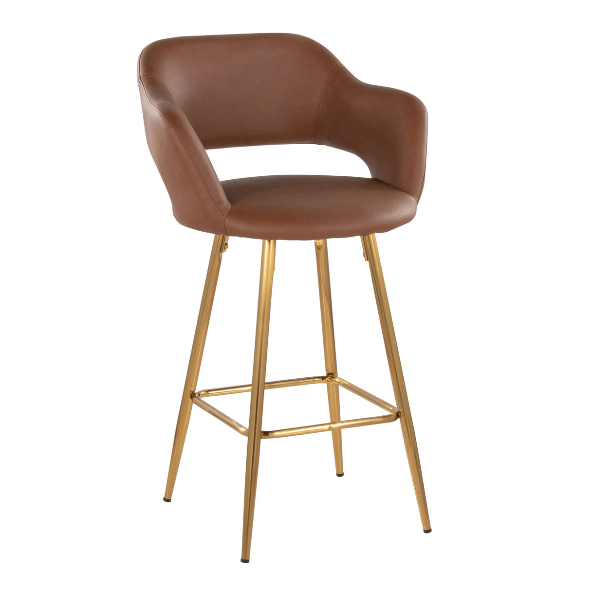 Margarite - Contemporary Fixed Height Counter Stool With Footrest (Set of 2) With Square - Furniture Home Direct