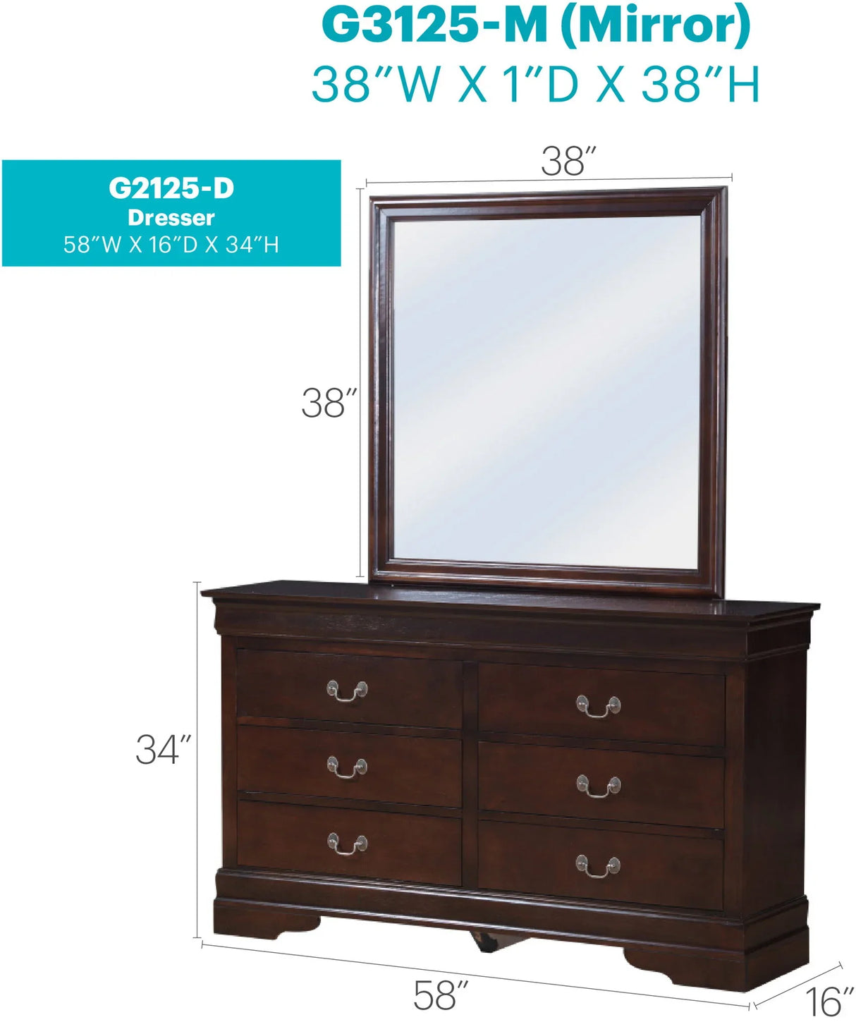 Louis Phillipe - Bedroom Dresser - Furniture Home Direct