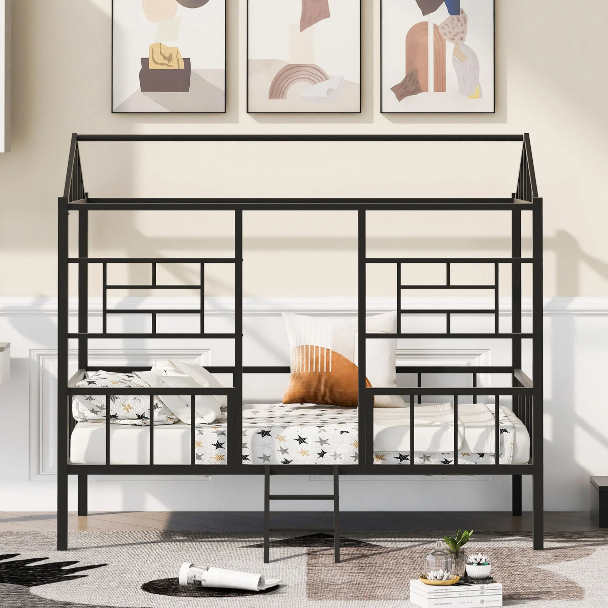 House Bed Frame With Slatted Support, No Box Spring Needed - Furniture Home Direct