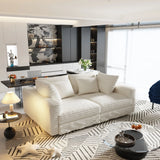Plush Corduroy 4 Seat Sofa, Modern Comfy Upholstered Sofa Cloud Couch, Deep Seat Couches With Soft Pillows - Furniture Home Direct