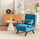 Convertible 5 In 1 Folding Chair Bed With Adjustable Backrest & Pillow Linen - Furniture Home Direct