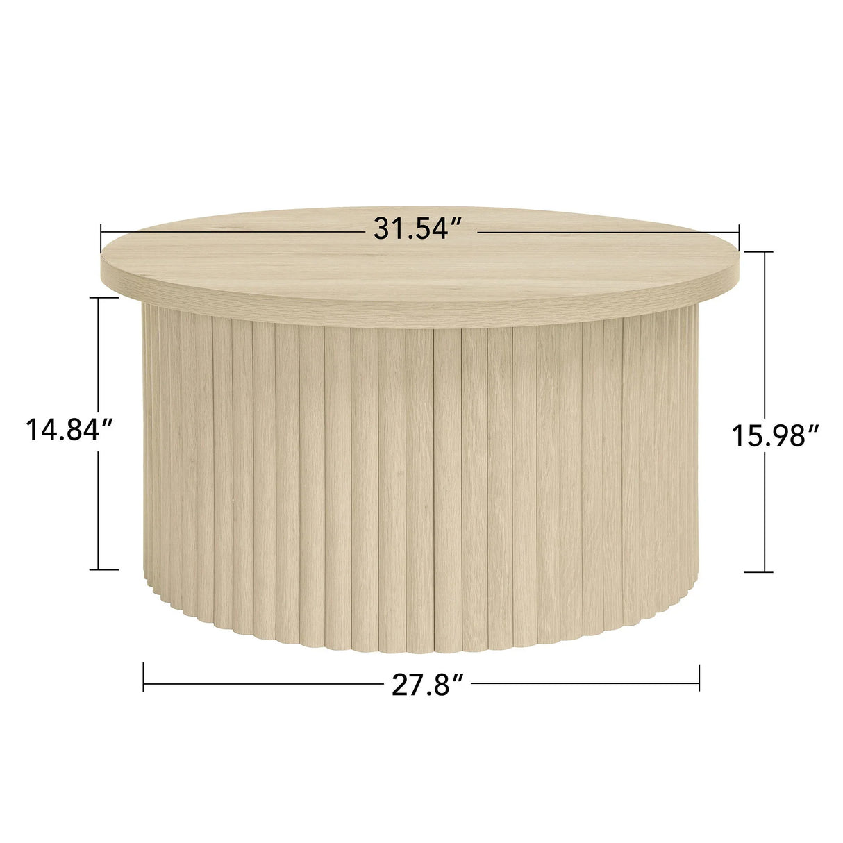 Coffee Table, Round Coffee Table, Modern Side Tables Accent End Table For Living Room, Apartment - Natural - Furniture Home Direct
