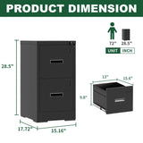Modern Drawer Metal Vertical File Cabinet With Lock And Card Slot For Office - Furniture Home Direct