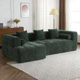 Sectional Sofa Modular Tufted Chenille Upholstery Green - Furniture Home Direct