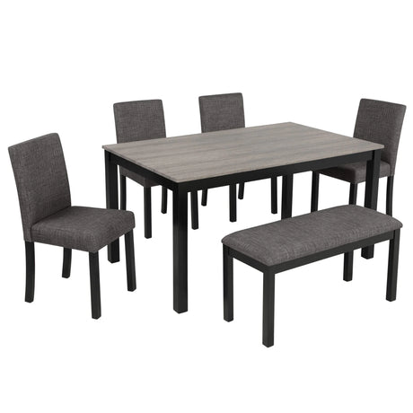 Modern Dining Table Set With Upholstered Chairs For Dining Room - Furniture Home Direct