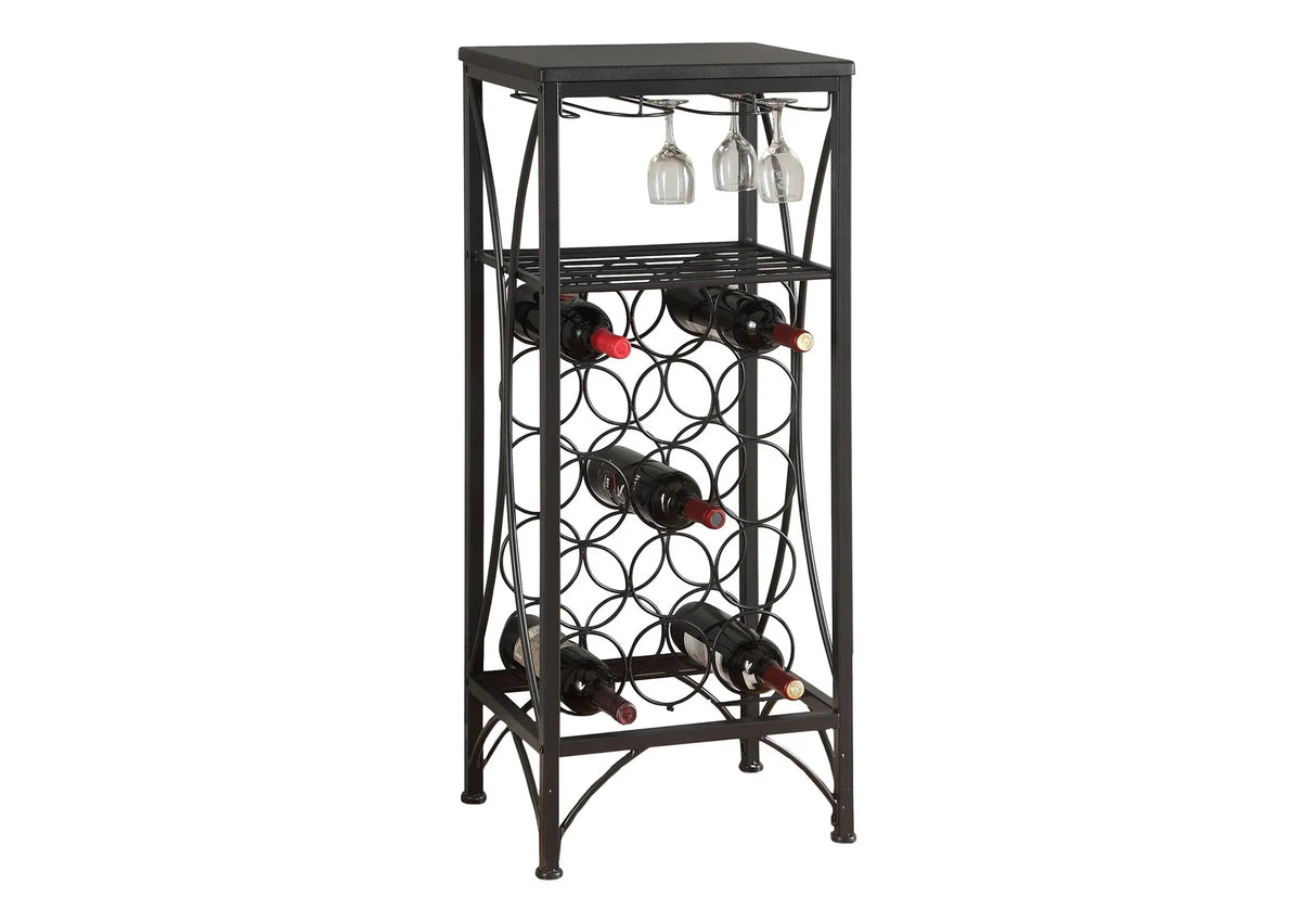 Home Bar, Wine Rack, Transitional - Black - Furniture Home Direct