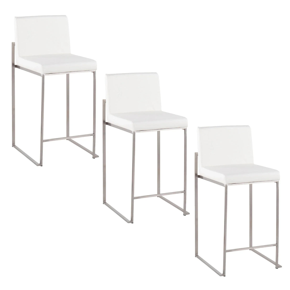 Fuji - Contemporary High Back Counter Stool, Functional Design - Furniture Home Direct