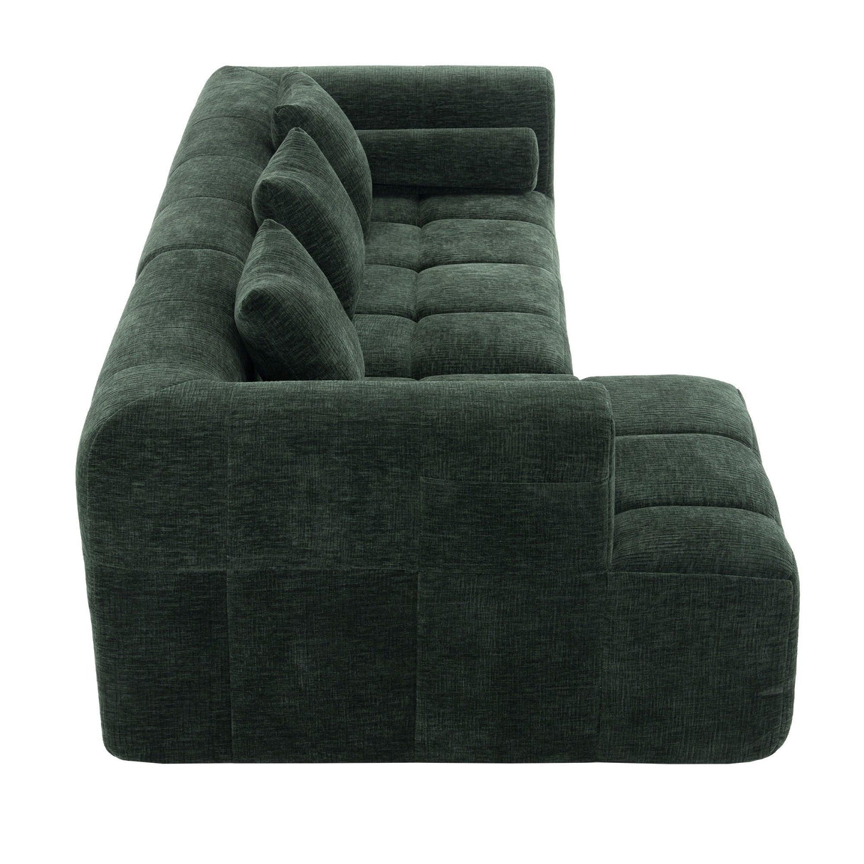 Sectional Sofa Modular Tufted Chenille Upholstery Green - Furniture Home Direct