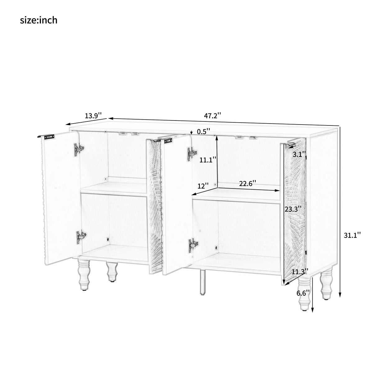 Modern TV Stand With 2 Spacious Storage Space And Anti-Tip Device - Furniture Home Direct