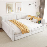 Upholstered Platform Bed With USB And 2 Drawers - Furniture Home Direct