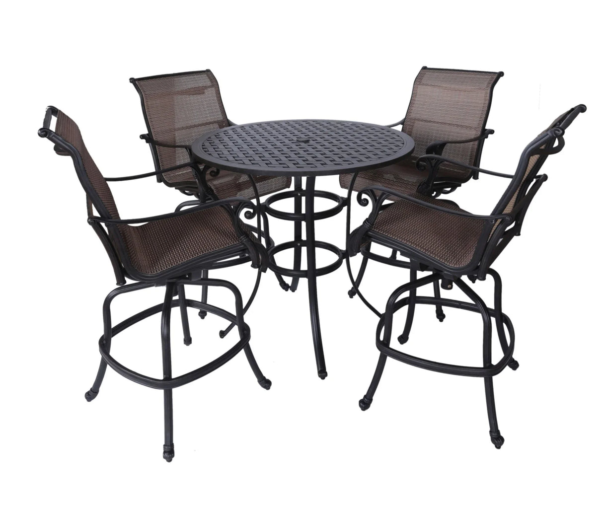 5 Piece Bar Height Dining Set - Antique Bronze - Furniture Home Direct