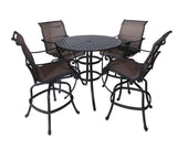 5 Piece Bar Height Dining Set - Antique Bronze - Furniture Home Direct