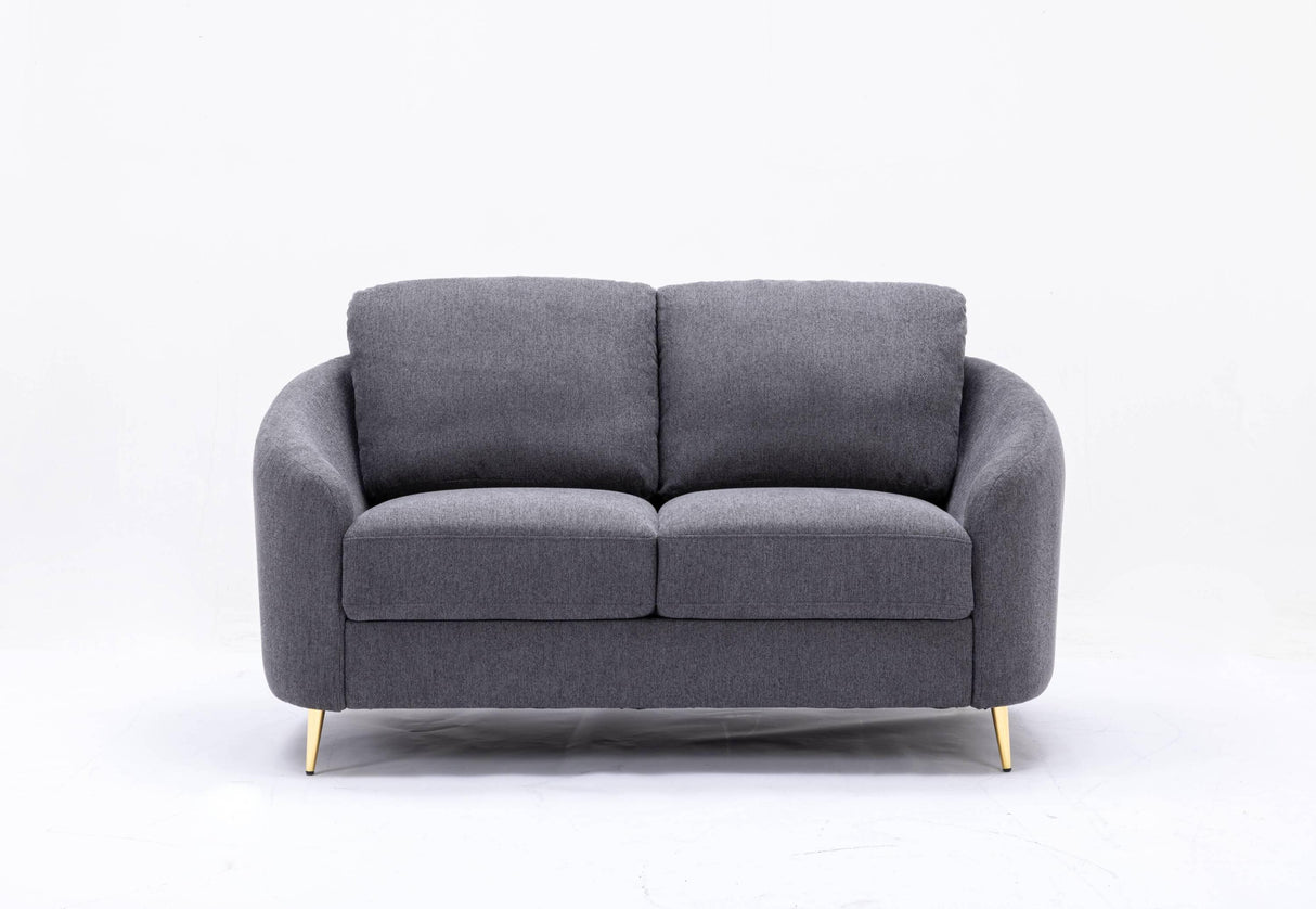 Yuina Gray Linen 3 Pieces Living Room Set - Furniture Home Direct