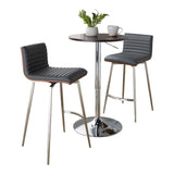 Mason - 3 Piece Swivel Mid Century Modern Counter Height Dining Set With Adjustable Table - Furniture Home Direct